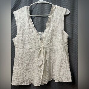 Elegant Cream Textured Tank Top
